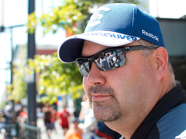 Chris Golden (@lyteforce) with his signature smirk and a boss Canucks hat. Photo by Jason Kurylo for Pucked in the Head.