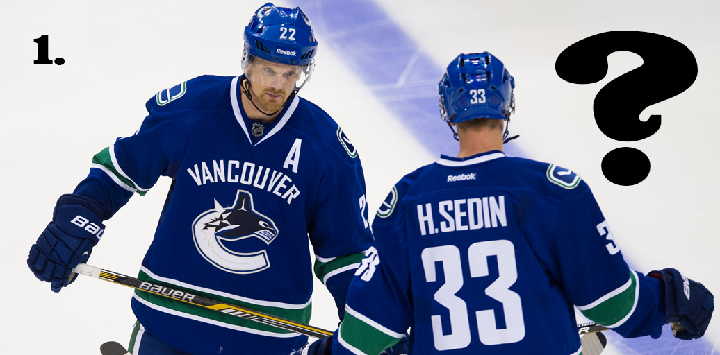 The Sedins have borne much of the scorn heaped on the team since the 2011 Cup Final loss to the dirty rotten stinkin' Boston Bruins. Can they rebound? Gerry Kahrmann/Postmedia News photo filched from a quick and lazy Google search.