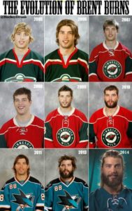 Sasquatch has gradually eaten Brent Burns since his entry to the NHL.