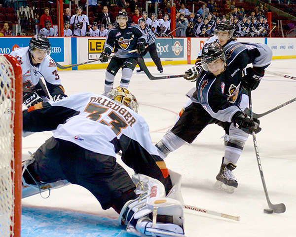 Forward Alec Baer scored a beauty midway through the first period en route to a 4-3 win for the Vancouver Giants on Wednesday. Photo by Jason Kurylo for Pucked in the Head 