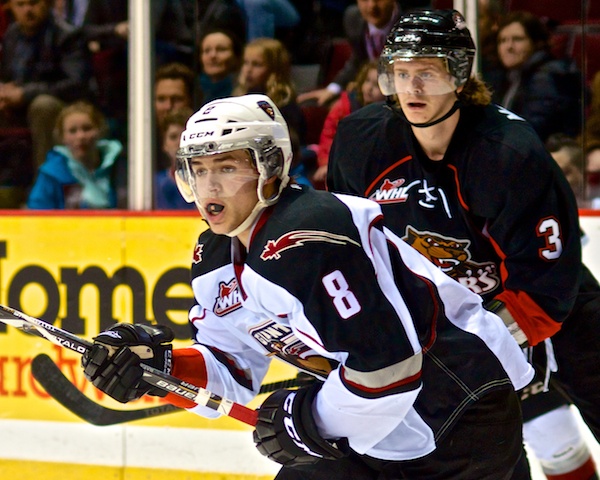 Alec Baer had an assist and was a +2 on the night as his Vancouver Giants posted a 5–2 win over Marc McNulty and the Prince George Cougars. Photo by Jason Kurylo for Pucked in the Head.