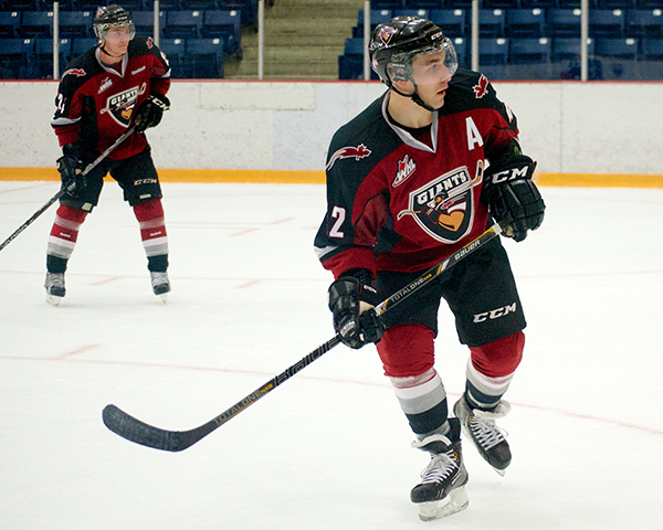 Forward Carter Popoff sports the A and the number 42 in pre-season action for the Vancouver Giants. Last year he wore #16. Photo by Jason Kurylo for Pucked in the Head.