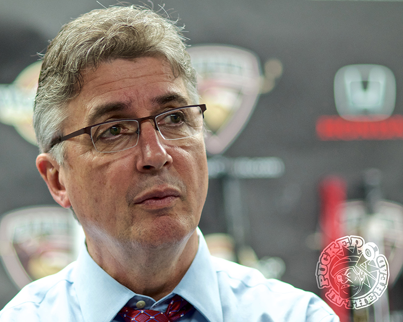 Vancouver Giants coach Claude Noel is still looking for answers with two games remaining. Photo by Jason Kurylo for Pucked in the Head.