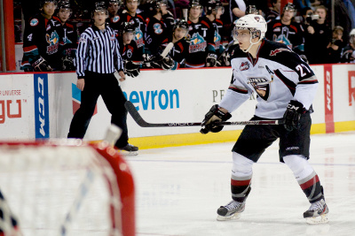 Vancouver Giants forward Jackson Houck emerged as a scoring threat this season, putting up a lion's share of the team's offence. He got 57 points in 69 games to lead the team. Photo by Jason Kurylo for Pucked in the Head.