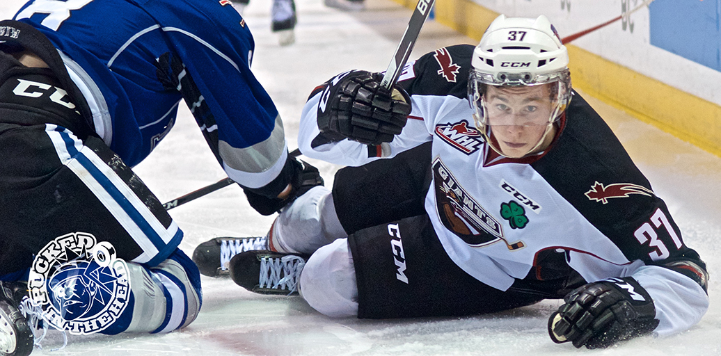 Parker Smyth, nephew of longtime NHLer Ryan Smyth, made his Vancouver debut after a trade from the Saskatoon Blades earlier in the season. Photo by Jason Kurylo for Pucked in the Head.