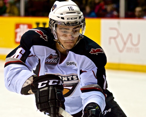 Thomas Foster scored once and added an assist as his Vancouver Giants beat the Prince George Cougars 5–2. Photo by Jason Kurylo for Pucked in the Head.