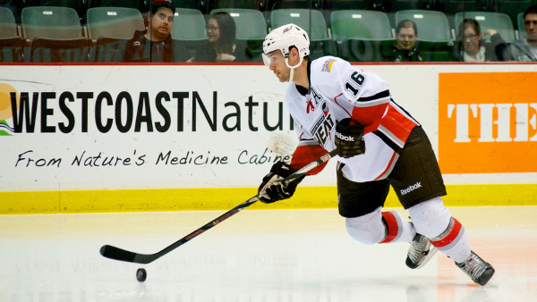 Abbotsford Heat defenseman Joe Callahan is better known for his physical, stay-at-home style, but he added an assist in a split against the Rockford Ice Hogs the weekend of March 21, 2013.