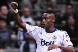 Vancouver Whitecaps FC midfielder Gershon Koffie scored the season's opening goal on Saturday, helping the home side to a 1-0 defeat of Toronto FC. Photo borrowed from www.whitecapsfc.com 