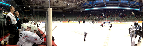 Saturday's official attendance: 1,814. Saturday's actual attendance: judge for yourself. Weak iPhone panorama by Jason Kurylo for Pucked in the Head.