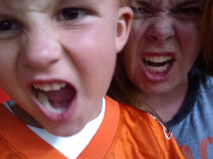 Erin and the kid were all ROAR LIONS ROAR at opening kickoff. Selfie courtesy of Erin Jeffery.