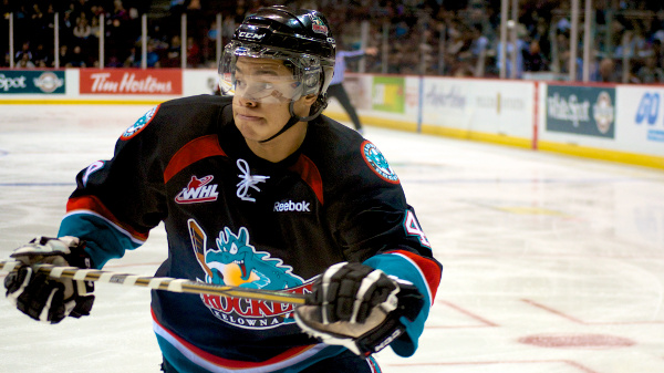 Defenseman Madison Bowey set up the dramatic game 7 overtime winner to complete an historic comeback for the Kelowna Rockets. Photo by Jason Kurylo for Pucked in the Head.