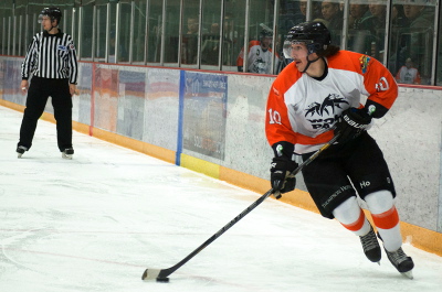 Thompson Rivers University Wolfpack forward Anthony Delong had a goal and an assist in a losing cause. Photo by Jason Kurylo for Pucked in the Head.