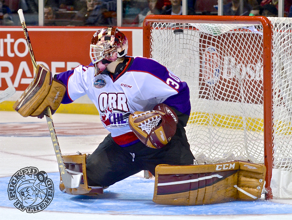 Dylan Wells in net for Team Orr.