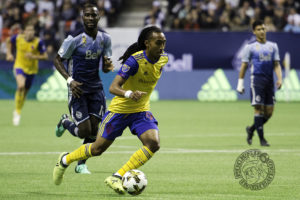 Colorado Rapids forward Marlon Hairston enters Whitecaps territory during MLS play at BC Place. Photo by Jason Kurylo for Pucked in the Head.