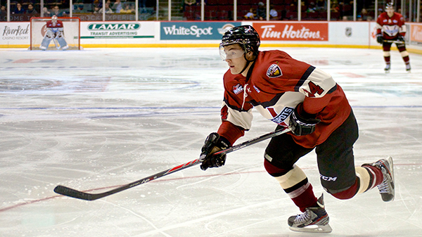 Vancouver forward scored his first WHL goal in a 6–3 win for the Giants over the Seattle Thunderbirds. Photo by Jason Kurylo for Pucked in the Head.