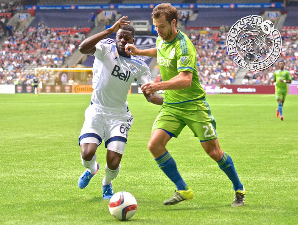 Andreas Ivanschitz and Jordan Smith battle for a ball. Photo by Jason Kurylo for Pucked in the Head.