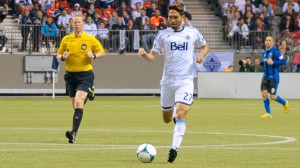 Could Jun Marques Davidson get a look in the midfield with Russell Teibert away on international duty? Only time, and Martin Rennie's pre-game press releases, will tell. Photo by Jason Kurylo for Pucked in the Head.