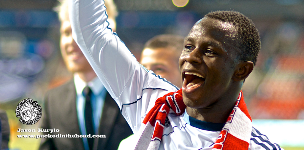 Kekuta Manneh, like Mattocks, is looking to live up to his massive potential and join the scoring elite in MLS. Photo by Jason Kurylo for Pucked in the Head.