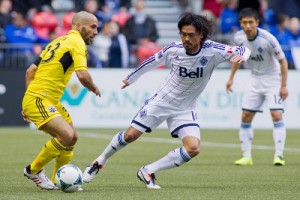 Vancouver Whitecaps FC import Daigo Kobayashi scored his first MLS goal with a magnificent 35-yard strike early in the first half against the Columbus Crew. Photo courtesy of the Vancouver Whitecaps FC.