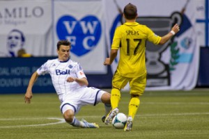 Vancouver Whitecaps FC defender Alain Rochat had an effective game on the back end, but could have handed off set pieces to other, more offensively-booted teammates in the 2-1 win over Columbus. Photo courtesy of the Vancouver Whitecaps FC.