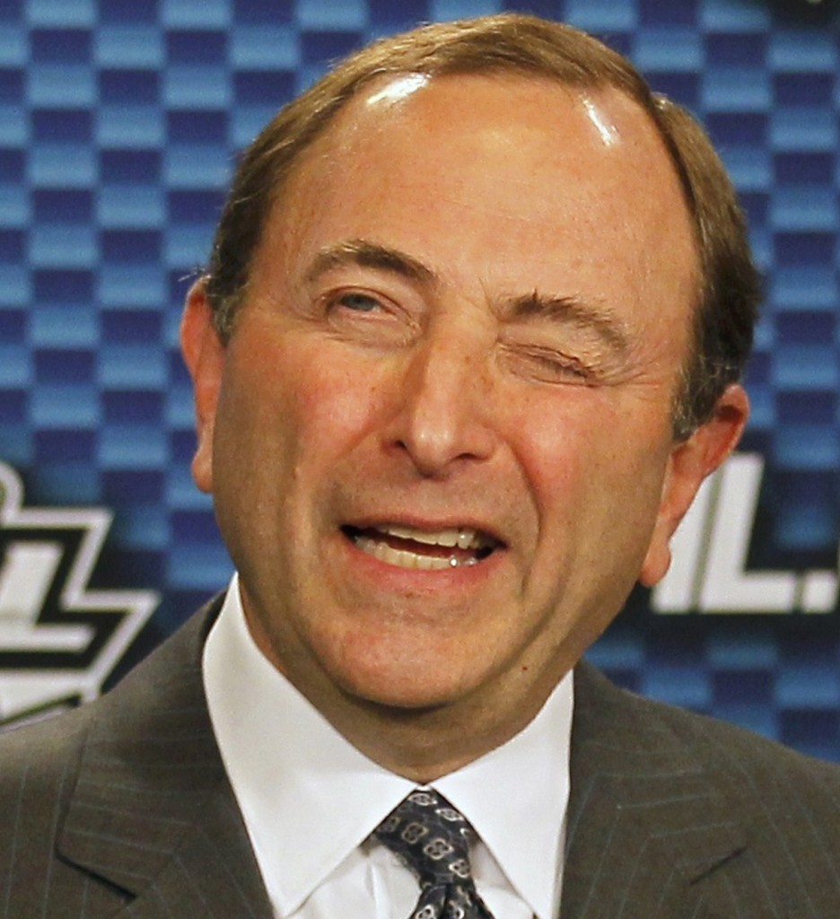 Gary Bettman winking when he said "We hope to avoid a lockout."