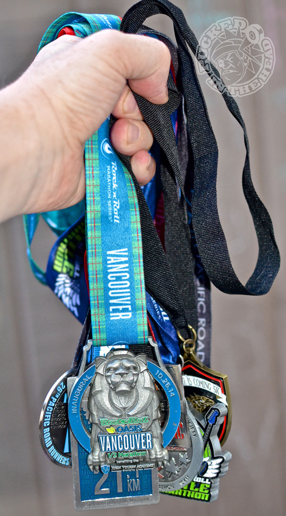 Probably the prettiest medal I've earned so far came from the 2014 Rock n Roll Vancouver half marathon. Photo by Jason Kurylo for Pucked in the Head.