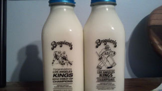LA Kings commemorative milk bottles