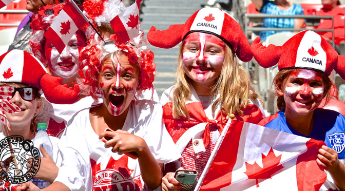 Canadian fans at the round of 16 of the 2015 FIFA Women's World Cup. Photo by Jason Kurylo for Pucked in the Head.