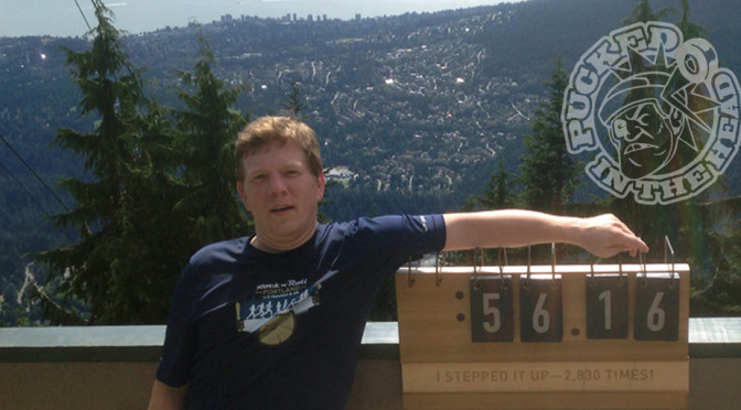 Jason Kurylo and his personal best atop Grouse Mountain. Photo by Jason Kurylo for Pucked in the Head.