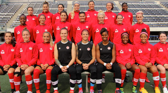 Team Canada, the host team of the 2015 FIFA Women's World Cup. Photo courtesy of Soccer Canada.