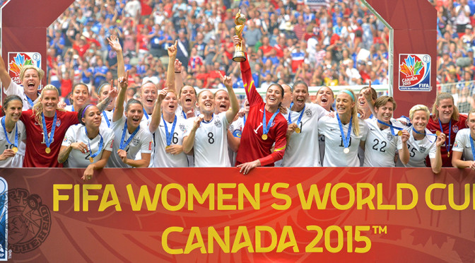 The United States won their third Women's World Cup title with a 5-2 thrashing of the defending champion Japanese at the 2015 FIFA Women's World Cup. Photo by Jason Kurylo for Pucked in the Head.