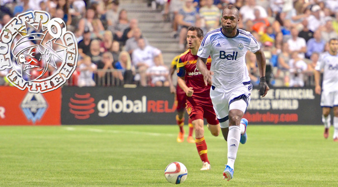 Kendall Waston makes a thunderous run up the left flank in a 4-nil victory over RSL. Photo by Jason Kurylo for Pucked in the Head.